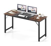 GIANTEX Bureau d'Ordinateur, Cadre en Métal Robuste, Table de Travail, Bureau Rectangulaire Fiable, Style Industriel pour Maison, Salle de Réunion, Salle d’Étude, 160 x 60 x 74 cm