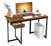 Giantex Bureau d'Ordinateur Industriel, avec Tiroir, 120 x 55 x 75 cm (Marron Rustique) Marron G