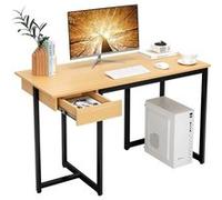 Giantex Bureau d'Ordinateur Industriel, avec Tiroir, Élégant, 120 x 55 x 75 cm (Naturel) Naturel G