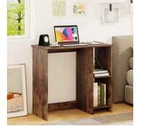 GIANTEX Bureau d'Ordinateur Petit - 2 Compartiments ouvertes - 80x40x74 cm - Style Industriel - Salon, Chambre, Bureau - Café