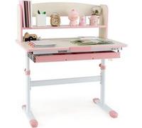 Giantex Bureau Enfants avec Réglable en Hauteur (50,5-73 cm) & Plateau Inclinable (Rose) Rose
