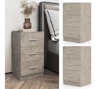 Giantex Caisson Bureau à 3 Tiroirs, Adapté pour Feuilles A4, Dossier Format Lettre, Dossier de Documents, Protection Anti-Basculement, Table de Chevet pour Salon, Chambre à Coucher, Gris