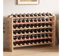 GIANTEX Casier à Vin avec 6 Étagères pour 60 Bouteilles, Range Bouteille en Bois de Sapin, Désign Séparable et Empliable, Étagère Vin pour Maison, Bar, Restaurant, 101 x 29 x 73 CM