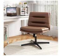 GIANTEX Chaise de Bureau Ergonomique-Hauteur Réglable-Dossier Inclinable-Charge 150 kg-Fauteuil Rembourré pour Bureau, Chambre-Brun