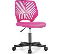 COSTWAY Chaise de Bureau Ergonomique en Maille, Hauteur du Siège Réglable 41-53 cm, pour Enfant, Adolescent, Adulte, Rose