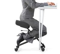GIANTEX Chaise ergonomique pour correction posturale, 4 roues verrouillables et support pour genoux, chaise de travail avec assise réglable, charge jusqu'à 100 kg (pas de dossier)