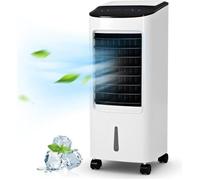 GIANTEX Climatiseur Mobile 4 en 1, 3 Modes+ 3 Vitesses,Ventilateur Télécommandé 65W,Réservoir Eau 7L, Minuterie 7,5H,Affichage LED