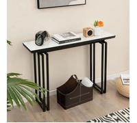 GIANTEX Console Meuble Entrée à 1 Étage Imprimée Marbre Noir,Table Console Scandinave pour Entrée/Salon,Cadre en Métal,110x 30x