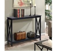 GIANTEX Console Meuble Entrée à 2 Étages de Rangement,Table d’Appoint,Table d’Entrée/Salon/Chambre,100x30x80 CM,Style Moderne,Noir