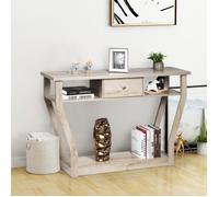 GIANTEX Console Meuble Entrée avec Tiroir et 3 Étages de Rangement,Table d’Appoint pour Entrée/Salon/Chambre,120x30x81CM,Gris