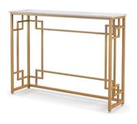 GIANTEX Console Meuble Entrée- Imprimée Marbre- 110 x 30 x 81cm- Table Console Scandinave- pour Salon/Couloir- Cadre en Métal