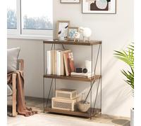 GIANTEX Étagère de rangement industrielle à 3 niveaux avec cadre en métal et dispositif anti-basculement, étagère d'exposition polyvalente pour chambre à coucher, salon, bureau à domicile
