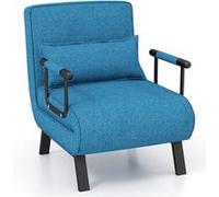 Giantex Fauteuil Convertible 1 Place 79 x 65 x 79 cm Bleu Bleu G
