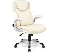 COSTWAY Chaise de Bureau Ergonomique Pivotante en Cuir PU, Hauteur du siège Réglable 49-59 cm, Charge Max. 160kg, Moderne