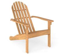 GIANTEX Fauteuil de Jardin Adirondack en Bois d'Acacia, Fauteuil Adirondack avec Dossier Incliné, Siège Ergonomique, Accoudoirs Larges, Design à Lattes, Charge 180 kg, pour Terrasse, Balcon, Naturel