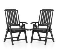 GIANTEX Fauteuil de Jardin Exterieur en HDPE, Chaise Pliante, Accoudoirs Larges, Dossier Incurvé, Siège à Lattes, Design Compact, Charge 150 kg, pour Salle à Manger, Terrasse, Balcon, Noir