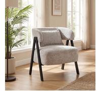 GIANTEX Fauteuil de Salon Rembourré avec Dossier Incurvé et Coussin Lombaire,Pieds Métalliques,65x62x72,5cm,Charge 150KG,Gris