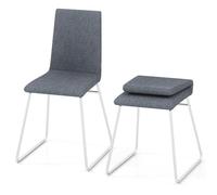 GIANTEX Lot de 2 chaises de salle à manger, avec dossier pliable, chaises de salon, chaises de cuisine, rembourrées, cadre en métal, charge maximale : 150 kg, chaises d'accentuation sans accoudoirs 47