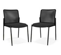Giantex Lot de 2 Chaises de Salles de Réunion Empilables, Chaises pour Bureau, Noir G