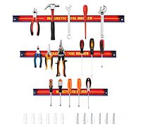 GIANTEX Lot de 3 Barres Magnétiques pour Outils, Barre Aimantée Puissant, Porte-Outils Mural pour Maison Garage Atelier (Lot de 3, Différentes Tailles)