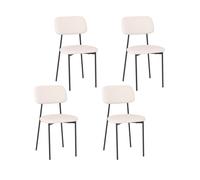 GIANTEX Lot de 4 Chaises de Salle à Manger Rembourrées-Chaise de Cuisine avec Dossier-Cadre en Métal-Charge 150 kg-44x49x78cm- Beige