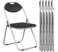 GIANTEX Lot de 6 Chaise Pliante en Métal Rembourrés,Fauteuil de Conférence Portable avec Poignée,pour Bureau/Salle à Manger/Salon
