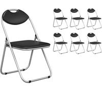 GIANTEX Lots de 4/6 Chaises Pliantes, Chaises Salle a Manger avec Cadre Métallique, Assises Rembourrées, Poignée, Chaises de Visiteur Confortable pour Salon, Bureau, Réunion, École (6)