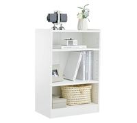 GIANTEX Meuble de Rangement, Bibliothèque à 3 Niveaux, Étagères Réglables à 18 Positions, pour salon, chambre, 50x30x75 cm, Blanc