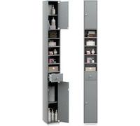 Giantex Meuble de Rangement Salle de Bain, Armoire de Toilette, 20 x 20 x 180 cm, Gris Gris G