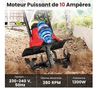 GIANTEX Motobineuse Électrique Filaire Micro-motobineuse Manuelle 10 A Largeur de Travail 36 cm Profondeur de Travail 22 cm Rouge