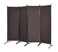GIANTEX Paravent à 4 Panneaux Pliable avec 10 Roues-223,5x173 cm-Closion de Séparation-Cadre en Métal-Extérieur/Intérieur-Noir