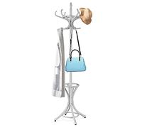 GIANTEX Portemanteaux pour Entrée,Hauteur 184 cm, Perroquet Porte Manteau avec 12 Crochets & Porte-Parapluies, Portant à vêtements sur Pied en Forme d'arbre, pour Entrée,Couloir (Gris)