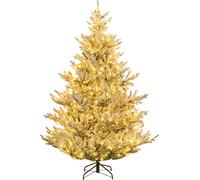 GIANTEX Sapin de Noël Artificiel 210cm Lumineux LED, 450 Lumières Blanches Chaudes (210cm)