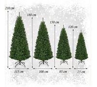 GIANTEX Sapin de Noël Artificiel 210CM-Lunimeux LED 500 Ampoules-11 Modes d'Eclairage-1570 Branches Réaliste en PVC Ignifugé