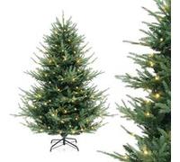 Giantex Sapin de noël artificiel, sapin de noël à charnière avec branches Vert