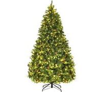 Giantex Sapin de Noël avec Lumière LED et Pied en Métal pour Maison, Magasin, Vert, 210 CM Vert G