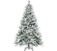 Giantex Sapin de Noël avec Lumières, Fonction Minuterie, Aiguilles en PVC, Vert, 180 cm Vert G