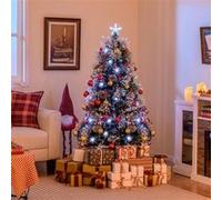 Giantex Sapin de Noël Floqué 150 cm, Sapin de Noël Artificiel, 170 Pointes de Branches Vert