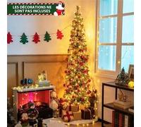 Giantex Sapin de Noël Pré-Illuminé 210 cm, Sapin Artificiel 403 Pointes de Branches Vert