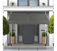 GIANTEX Store Banne Manuel Rétractable 2,5X1,2M en Aluminium,Auvent Banne de Balcon Rétractable,Hauteur Réglable,Gris