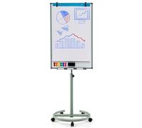 GIANTEX Support pour tableau blanc, mobile, 100 x 65 cm, magnétique, réglable en hauteur, avec porte-stylos, effaçable à sec, vert