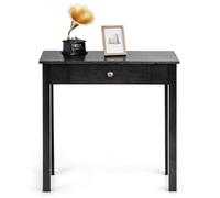 GIANTEX Table Console avec Tiroir, Console Meuble en Bois, 71 x 30 x 71 cm, Petite Console Entrée avec Pieds en Bois de Pin, Style Vintage, Table d’Entrée pour Couloir, Salon (Noir)