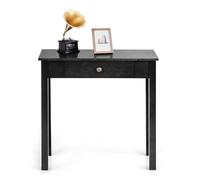 GIANTEX Table Console avec Tiroir, Table d'Entrée avec Pieds en Bois de Pin, Style Rustique, 71x30x71cm, pour Salon, Couloir, Noir
