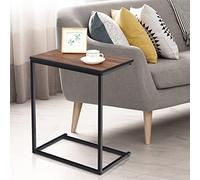 Giantex Table d'appoint en forme de C, table pour ordinateur portable en | Table de canapé au design industriel, table pour ordinateur portable, table de toilette, table de rangement pour salon