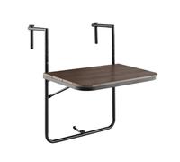GIANTEX Table de Balcon Suspendue Pliable, Table Suspendue Rabattable et Hauteur Réglable, Résistante aux Intempéries, Charge 30 kg, pour Balcon, Terrasse, Jardin, 62,5 x 60 x 84 cm, Marron