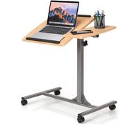 GIANTEX Table de Lit à Roulettes Inclinable,Hauteur Réglable 71-93 CM,Bout de Canapé/Table pour Ordinateur avec Tablette de Souris