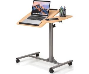 GIANTEX Table de Lit à Roulettes Inclinable,Hauteur Réglable 71-93 CM,Bout de Canapé/Table pour Ordinateur avec Tablette de Souris