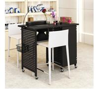 GIANTEX Table de Manucure Professionnelle, Table Onglerie à roulettes Verrouillables avec Ramasse-poussière Électrique