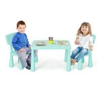 COSTWAY Table avec 2 Chaises pour Enfants 1-7 Ans, Dossier Ergonomique Hauteur Scientifique pour Manger Dessiner Écrire, Vert