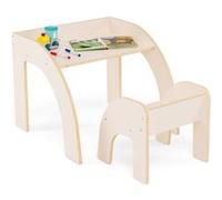 Giantex Table Enfant avec Chaise & Grand Plateau, Table et Chaise Enfant en Bois